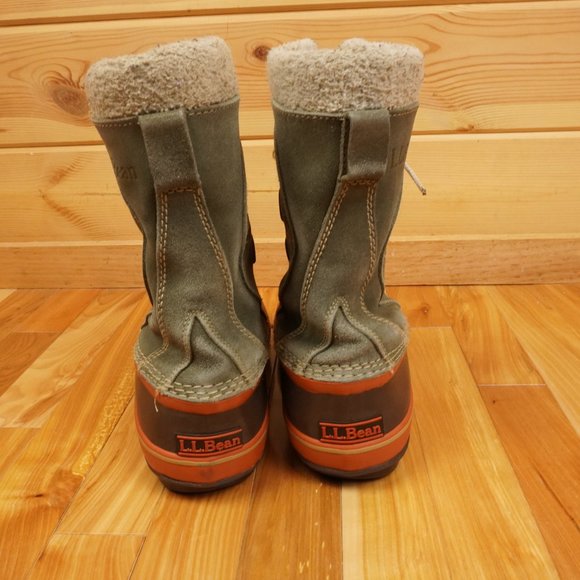LL Bean Green Gray Suede Insulated Felt Lined Waterproof Boots Size 6 - Picture 7 of 11